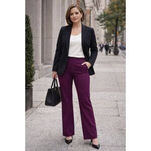 M.M. LAFLEUR New York Purple Bootcut Pull Up Pants Trousers   Women's Size 6